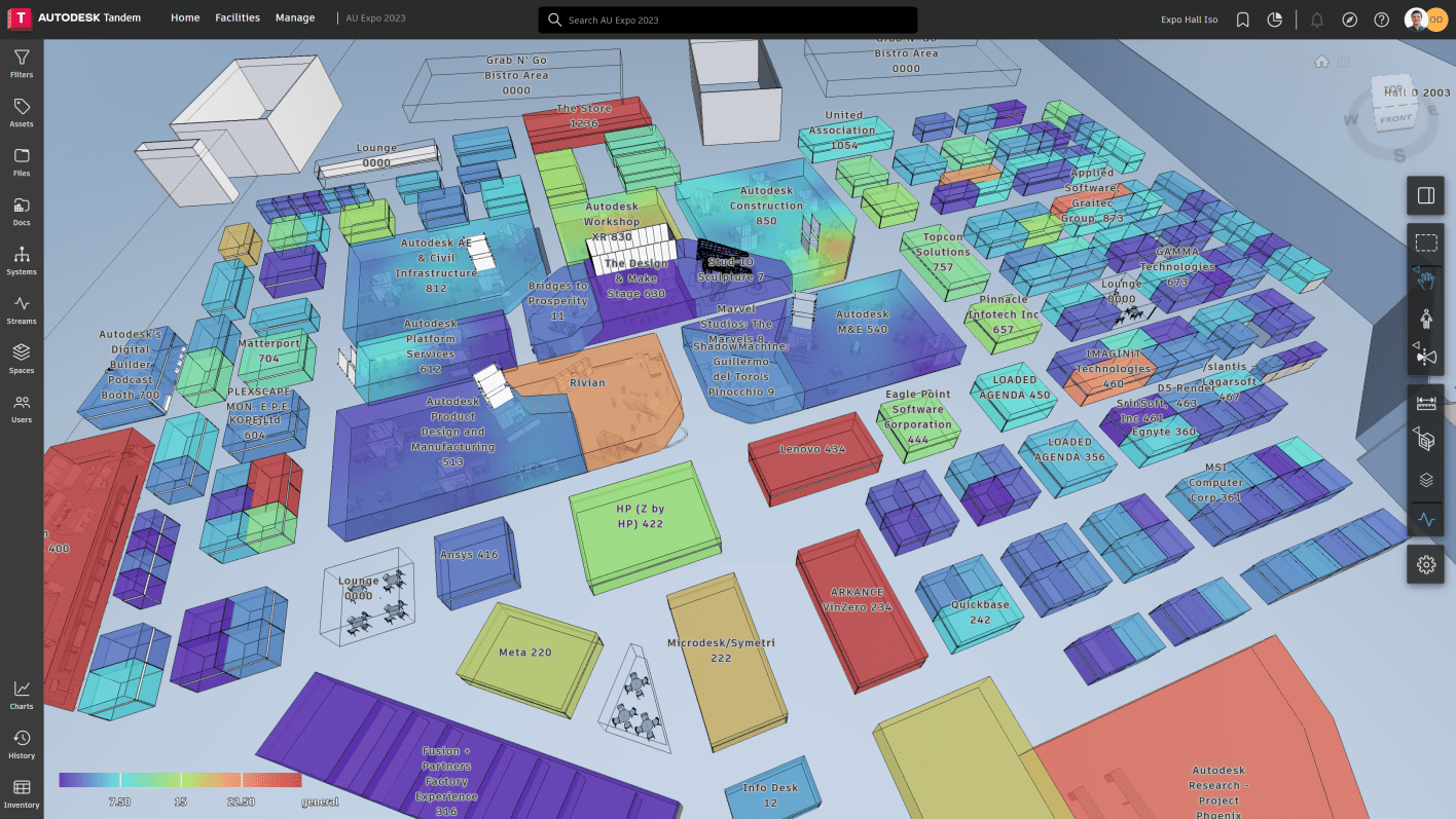 Autodesk Tandem tracked Autodesk University’s exhibit hall live ...